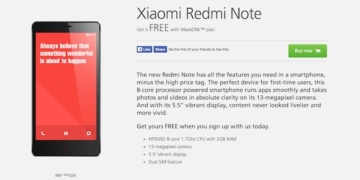 Xiaomi Redmi Note Maxis FREE