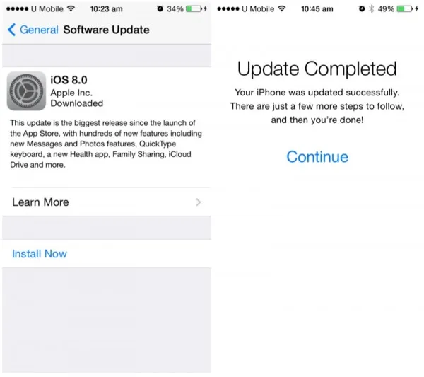 iOS 8 Update Complete
