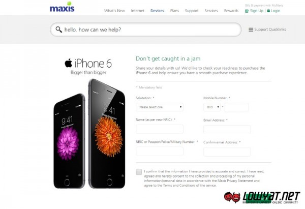 Maxis Pre-Sale Check for iPhone 6 and iPhone 6 Plus