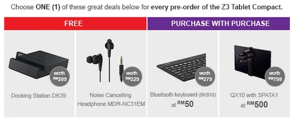 Sony Xperia Z3 Tablet Compact Preorder Promotion