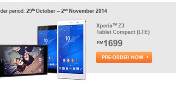 Sony Xperia Z3 Tablet Compact RM1699