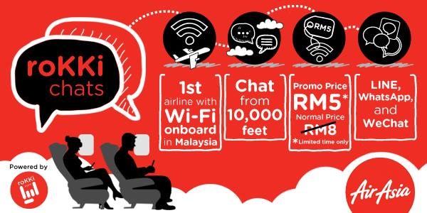 AirAsia RoKKI Chats Inflight Wi-Fi Service