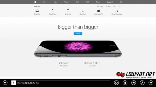 iPhone 6 and iPhone 6 Plus at Apple Online Store Malaysia