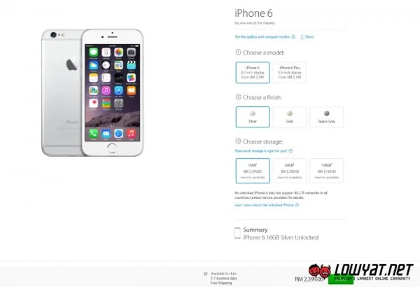 iPhone 6 at Apple Online Store Malaysia
