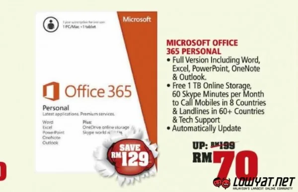 Microsoft Office 365 Personal Deal at Harvery Norman