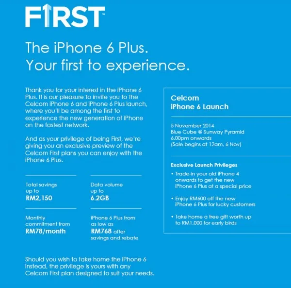 Celcom iPhone 6 Launch Details