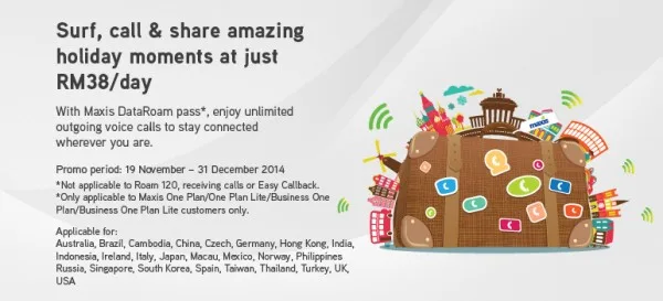 Maxis DataRoam Pass with Free Unlimited Calls