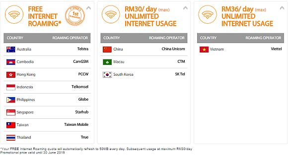 U Mobile Free Internet Roaming Prepaid Countries