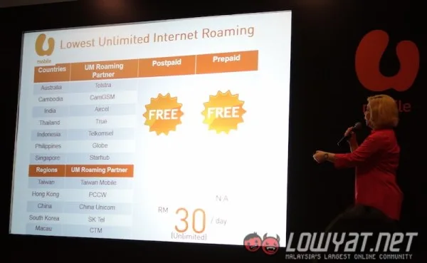 U Mobile Prepaid Free Internet Roaming Countries 1