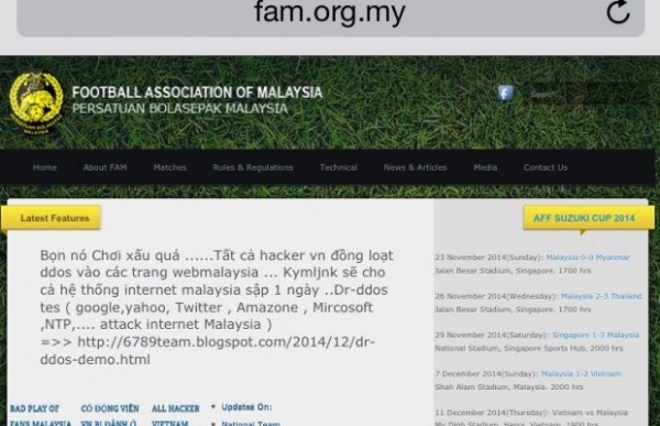 FAM Website Hack - December 2014