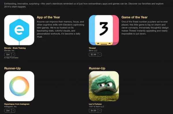 Apple Best Apps and Games of 2014