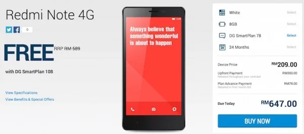 DiGi Xiaomi Redmi Note 4G