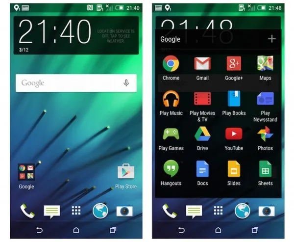 HTC One M8 Lollipop Homescreen