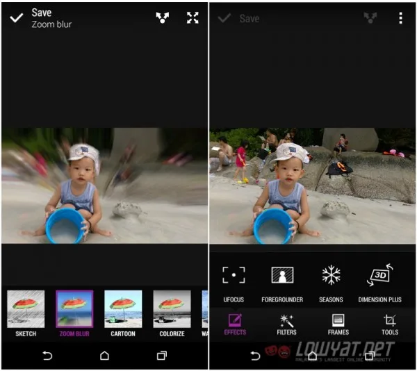 HTC Sense Duo Effects Options