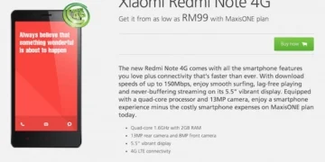 Maxis Xiaomi Redmi Note 4G