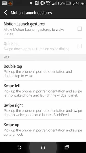 Motion Launch Gesture