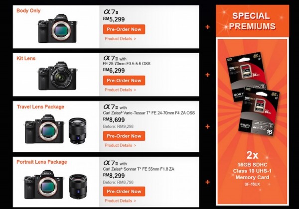 Sony A7 II Preorder Malaysia Package 1 to 4