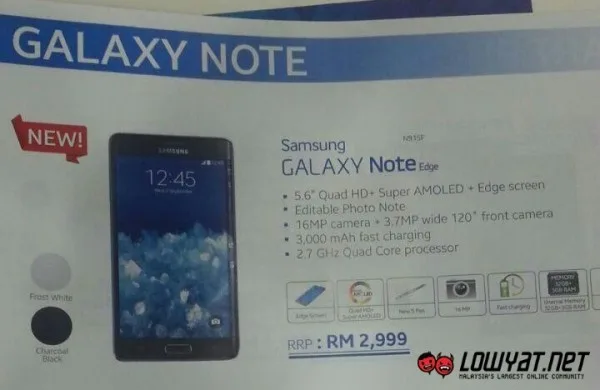 Samsung Galaxy Note Edge Price for Malaysia