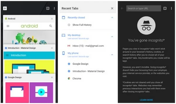 Chrome for iOS Material Design