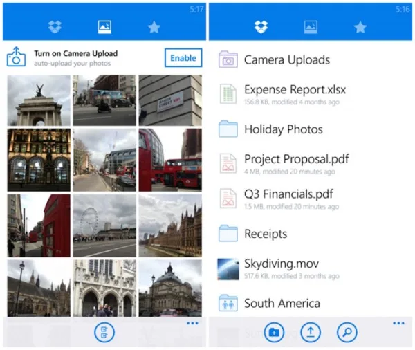 Dropbox for Windows Phone Screenshots