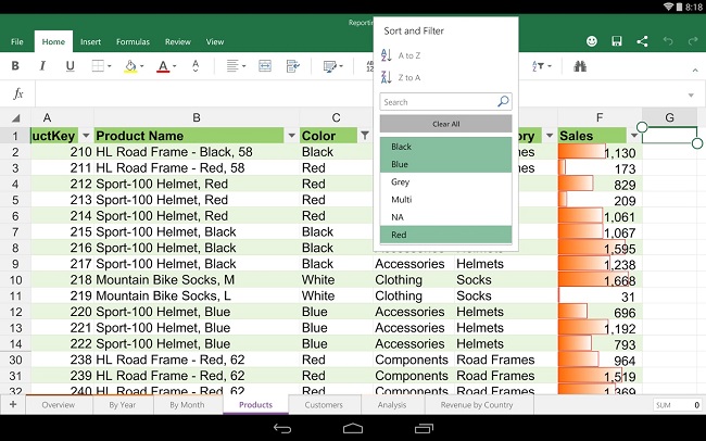 Excel for Android