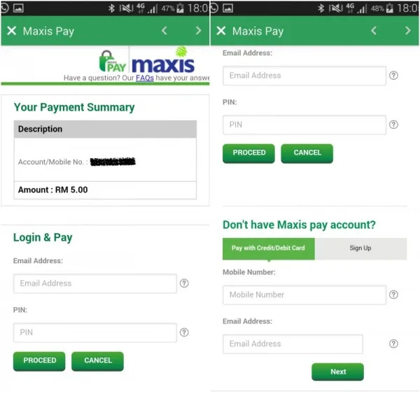 MyMaxis Payment