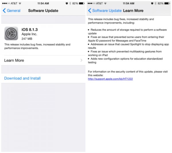 iOS 8.1.3 Update
