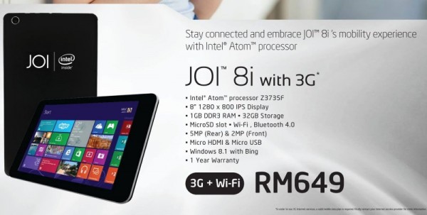 Joi 8i Windows 8.1 Tablet with 3G