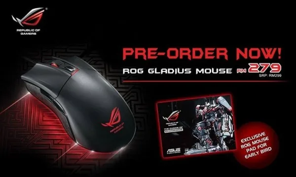 ASUS ROG Gladius Gaming Mouse Pre-Order by ASUS Malaysia