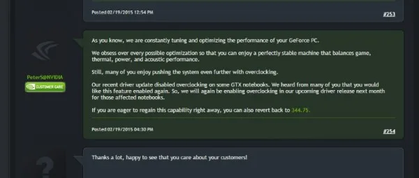 NVIDIA To Restore Overclocking For Mobile GPU