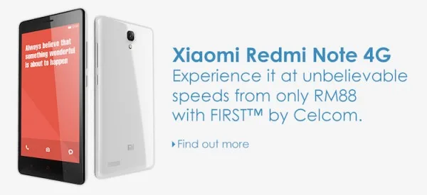 Celcom Xiaomi Redmi Note 4G