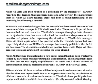 Fallout Gaming Statement 2