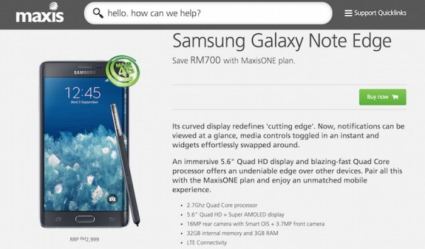 Maxis Samsung Galaxy Note Edge