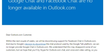 Outlook No More Google and Facebook