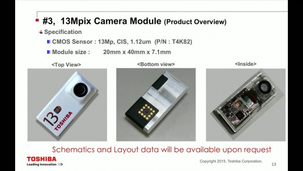 Toshiba 13MP camera module