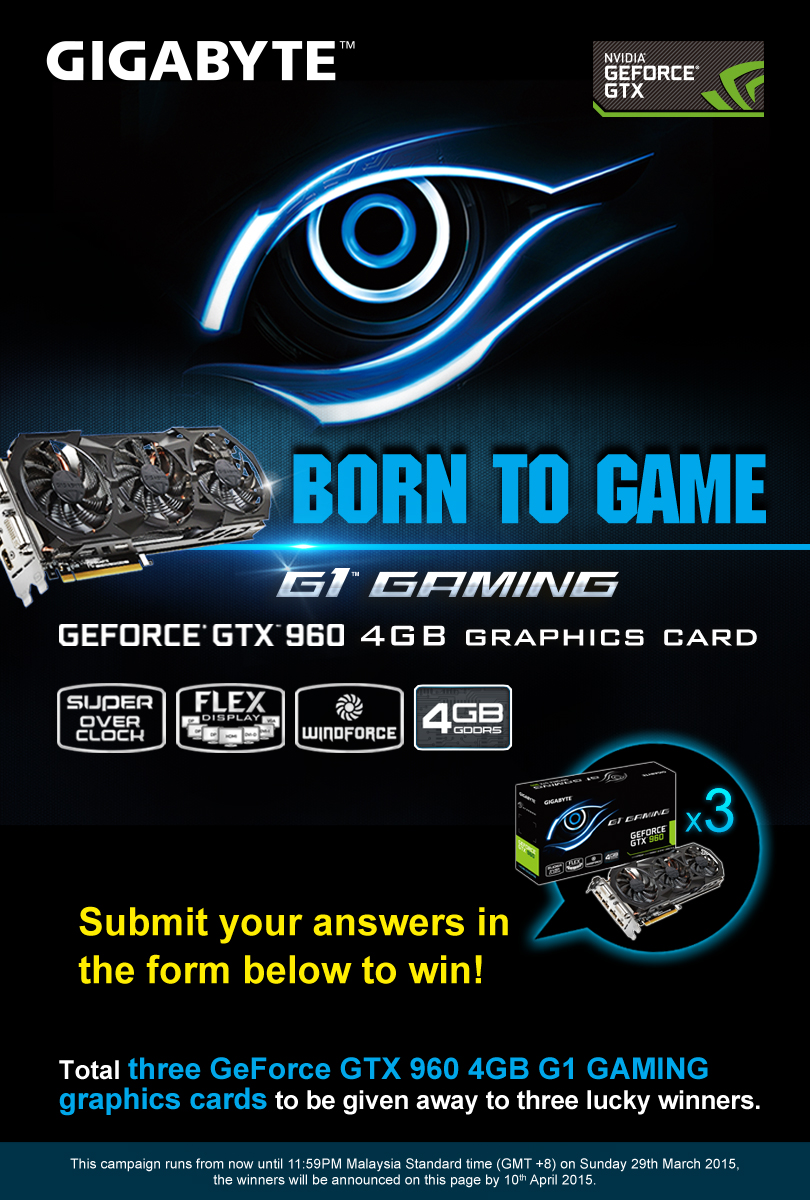 Giveaways Gigabyte Geforce Gtx 960 4gb G1 Gaming Graphics Card Lowyat Net