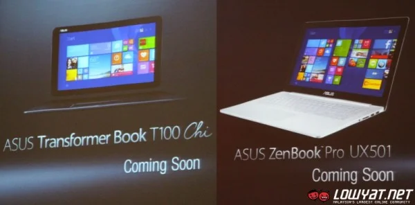 Coming Soon To Malaysia: ASUS Transformer Book T100 Chi and ZenBook Pro UX501
