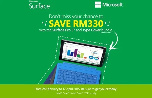 Surface Pro 3 + Type Cover 3 Bundle Promo