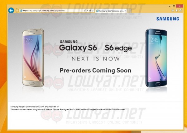 Samsung Malaysia's Galaxy S6 and S6 edge Pre-Order