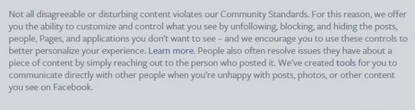 Facebook Disclaimer