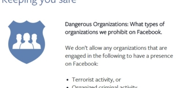 Facebook terrorist organisations