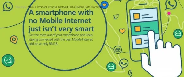 Maxis 200MB and Unlimited WhatsApp RM18