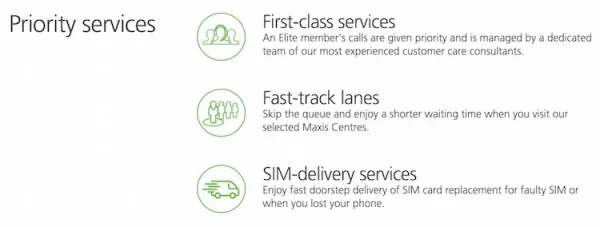MaxisONE Club Elite Priority Services