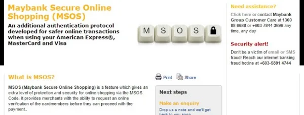 Maybank Secure Online Shopping