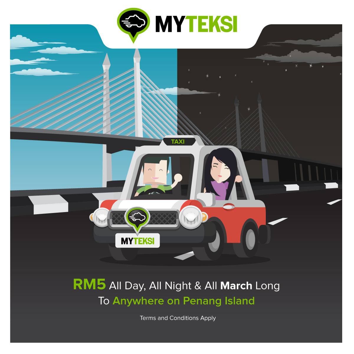 MyTeksi RM5 Penang Island Flat Rate Promotion