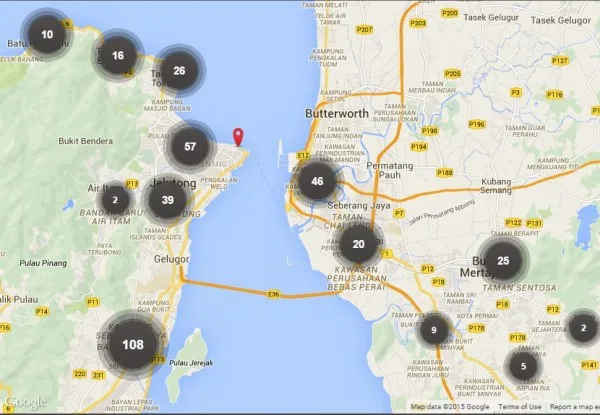 Penang Free WiFi Map