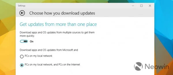 Windows 10 P2P updates Neowin