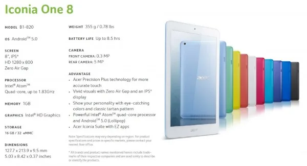 Acer Iconia One 8