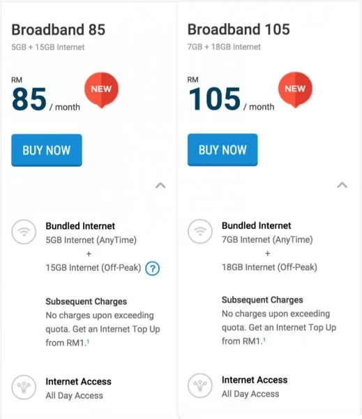 Digi Broadband 85 and Broadband 105