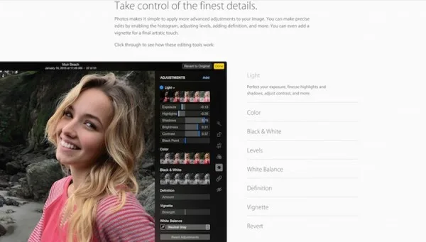 Editing on Photos for Mac